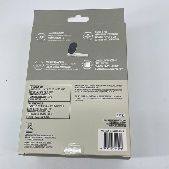 blue Hive NWT iPhone android smart phone dual charging stand 20w Fabric - Picture 5 of 8